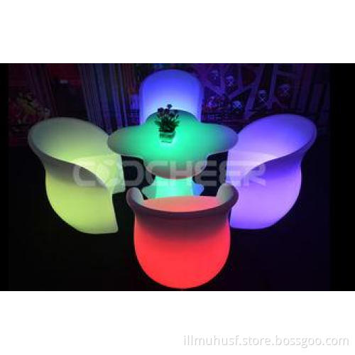 Rechargeable LED Restaurant Furniture Illuminous Dining Roo
